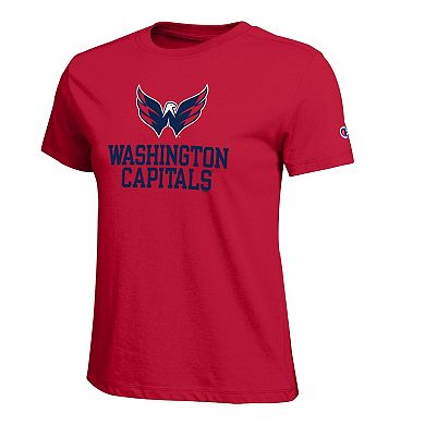 Women's Champion Red Washington Capitals Wordmark Lockup T-Shirt