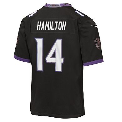 Youth Nike Kyle Hamilton Black Baltimore Ravens Alternate Game Jersey