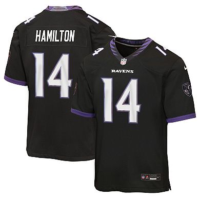 Youth Nike Kyle Hamilton Black Baltimore Ravens Alternate Game Jersey