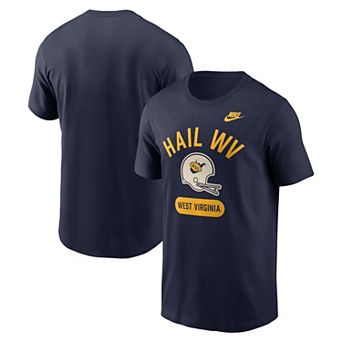 Men's Nike Navy West Virginia Mountaineers Legacy Arch Helmet T-Shirt