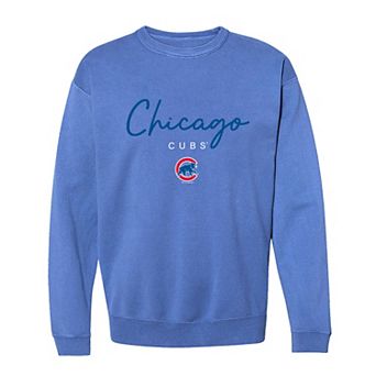 Women's Soft as a Grape Royal Chicago Cubs Pigment Dye Crewneck Sweatshirt