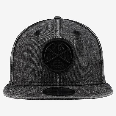 Men's New Era Black Denver Nuggets Washed Tonal 9FIFTY Snapback Hat