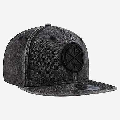 Men's New Era Black Denver Nuggets Washed Tonal 9FIFTY Snapback Hat