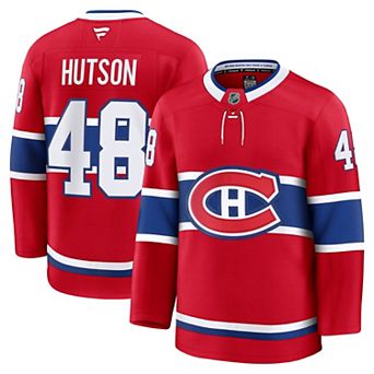 Men's Fanatics Lane Hutson Red Montreal Canadiens Home Premium Jersey