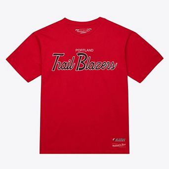 Men's Mitchell & Ness Red Portland Trail Blazers Vintage Wordmark T-Shirt