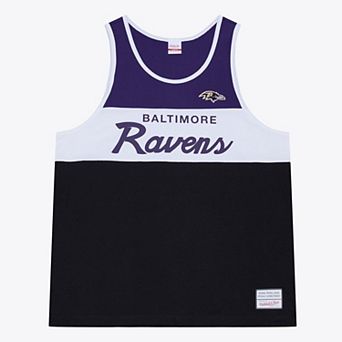 Men's Mitchell & Ness Black/Purple Baltimore Ravens Head Coach Tank Top