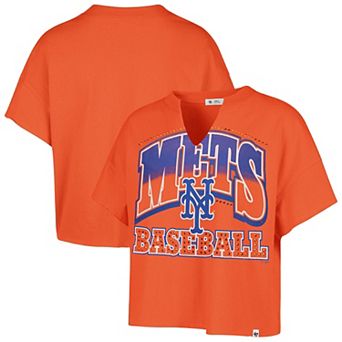Women's '47 Orange New York Mets Plus Size Win Big Oversized Notch-Neck T-Shirt