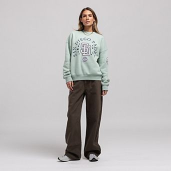 Women's Mitchell & Ness Green San Diego Padres Yacht Rock Sweatshirt