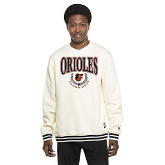 Men's New Era White Baltimore Orioles Throwback Sweatshirt