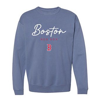 Women's Soft as a Grape Navy Boston Red Sox Pigment Dye Crewneck Sweatshirt