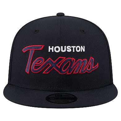 Men's New Era Navy Houston Texans Core Team Script 9FIFTY Snapback Hat