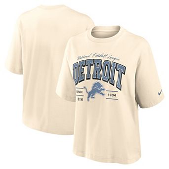 Women's Nike Cream Detroit Lions Vintage Mod Boxy T-Shirt