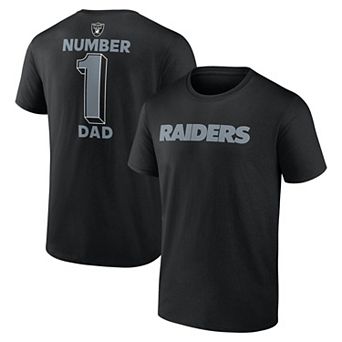 Men's Logo Athletic Black Las Vegas Raiders #1 Dad Jersey T-Shirt