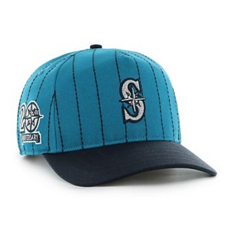 Men's '47 x Rawlings Teal/Navy Seattle Mariners Pinstripe Hitch Adjustable Hat