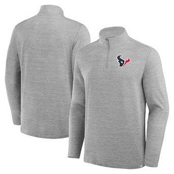 Men's Fanatics Heather Gray Houston Texans Clutch Quarter-Zip Pullover