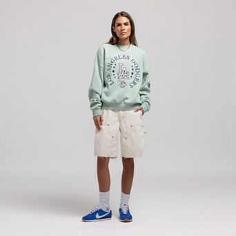 Women's Mitchell & Ness Green Los Angeles Dodgers Yacht Rock Sweatshirt