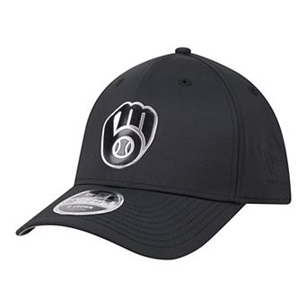 Men's New Era Black Milwaukee Brewers Metallic 39THIRTY M-Crown Flex Hat