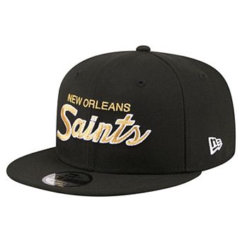 Men's New Era Black New Orleans Saints Core Team Script 9FIFTY Snapback Hat