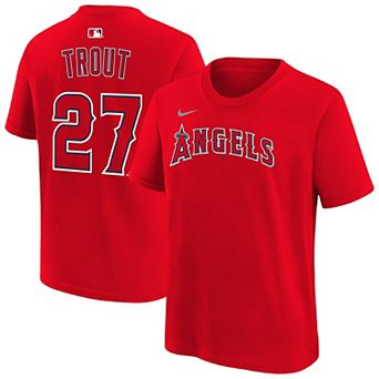 Youth Nike Mike Trout Red Los Angeles Angels Name & Number T-Shirt