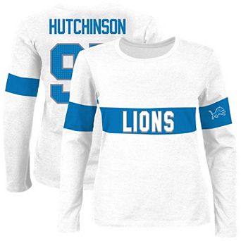 Women's Fanatics Aidan Hutchinson Ash Detroit Lions Plus Size Name & Number T-Shirt