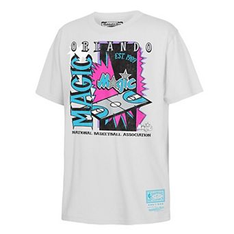 Youth Mitchell & Ness White Orlando Magic Neon Court Shock T-Shirt
