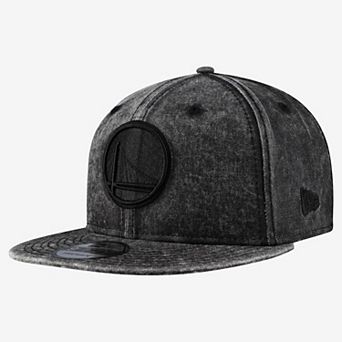Men's New Era Black Golden State Warriors Washed Tonal 9FIFTY Snapback Hat