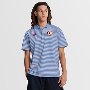 Men's Nike Light Blue St. Louis Cardinals Cooperstown Collection Dri-FIT Victory Striped Polo