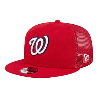 Youth New Era Red Washington Nationals 9FIFTY Trucker Snapback Hat