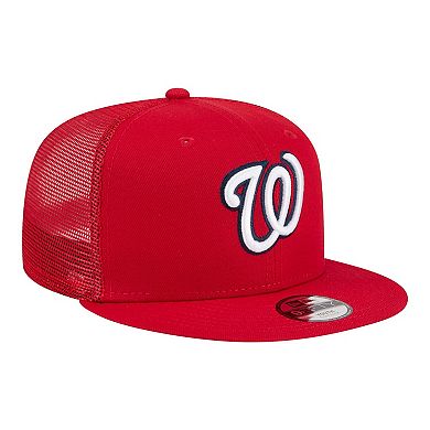 Youth New Era Red Washington Nationals 9FIFTY Trucker Snapback Hat