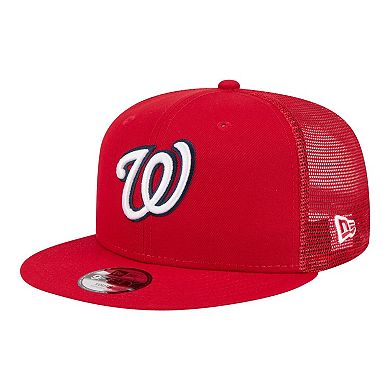 Youth New Era Red Washington Nationals 9FIFTY Trucker Snapback Hat