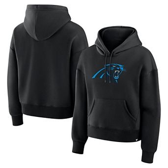 Women's Fanatics Black Carolina Panthers Relaxed High Hip Essential Legacy Hoodie