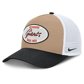 Men's Nike Khaki/Black San Francisco Giants Rise A-Frame Trucker Adjustable Hat
