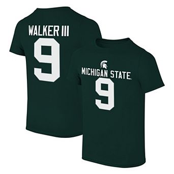 Youth Kenneth Walker III Green Michigan State Spartans Player Name & Number T-Shirt
