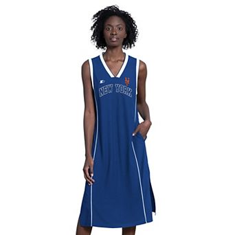 Women's Starter Royal New York Mets Line Up Sneaker Sleeveless Maxi Dress