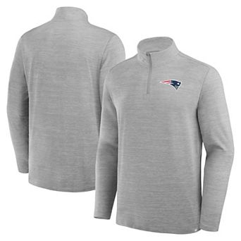 Men's Fanatics Heather Gray New England Patriots Clutch Quarter-Zip Pullover