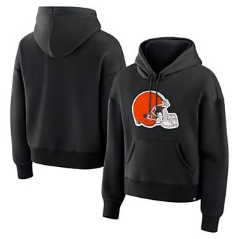 Women's Fanatics Black Cleveland Browns Relaxed High Hip Essential Legacy Hoodie
