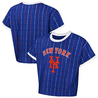 Girls Youth Outerstuff Royal New York Mets Tech Keeper Fashion T-Shirt