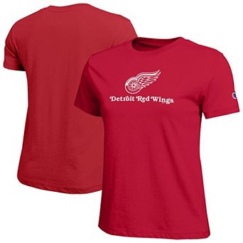 Women's Champion Red Detroit Red Wings Wordmark Lockup T-Shirt