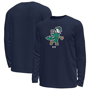 Men's Under Armour Navy Notre Dame Fighting Irish Golf Leprechaun Tech Stretch Long Sleeve T-Shirt