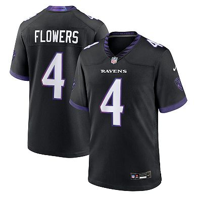 Men's Nike Zay Flowers Black Baltimore Ravens Alternate Game Jersey