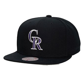 Unisex Mitchell & Ness Black Colorado Rockies Side Logo Snapback Hat