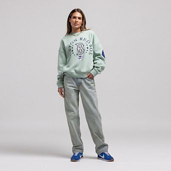 Women's Mitchell & Ness Green Boston Red Sox Yacht Rock Sweatshirt