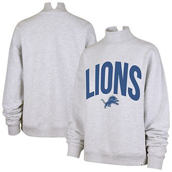 Women's '47 Gray Detroit Lions Subtle Muse Mock Neck Sweatshirt