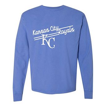 Women's Soft as a Grape Royal Kansas City Royals Pigment Dye Long Sleeve T-Shirt