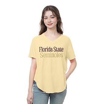 Women's ZooZatz Gold Florida State Seminoles Puff Print T-Shirt
