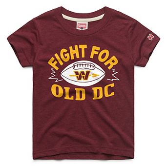 Youth Homage Burgundy Washington Commanders Fight For Old DC Logo Tri-Blend T-Shirt