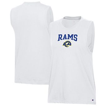Women's Champion White Los Angeles Rams Muscle Tank Top