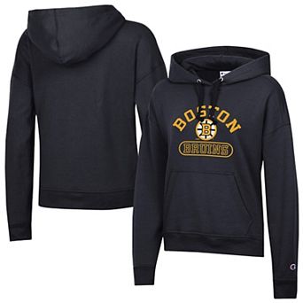 Women's Champion Black Boston Bruins Arched Pill Box Hoodie