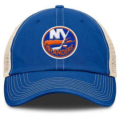Men's Fanatics Royal/Natural New York Islanders Rival Trucker Adjustable Hat