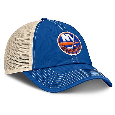 Men's Fanatics Royal/Natural New York Islanders Rival Trucker Adjustable Hat
